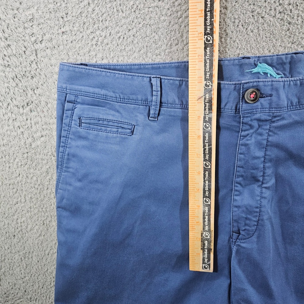 Tommy Bahama Boracay Mens Shorts 40 Blue Cotton‎ Blend Flat Front Chino 9 Inseam - Picture 4 of 8